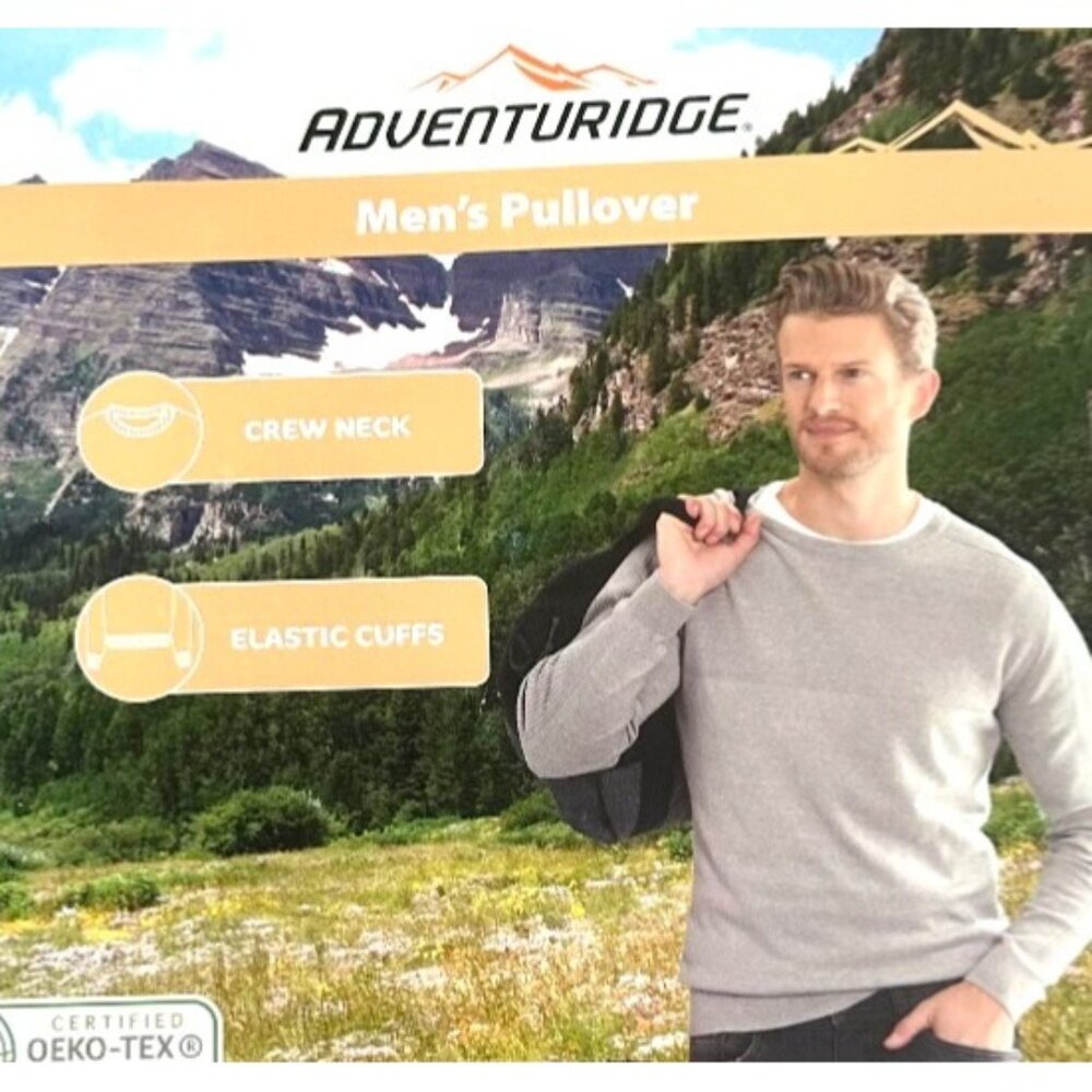 Adventuridge Pullover Ribbed Knitted Cosy Long Sleeve Crew Neck Minimalist Grey